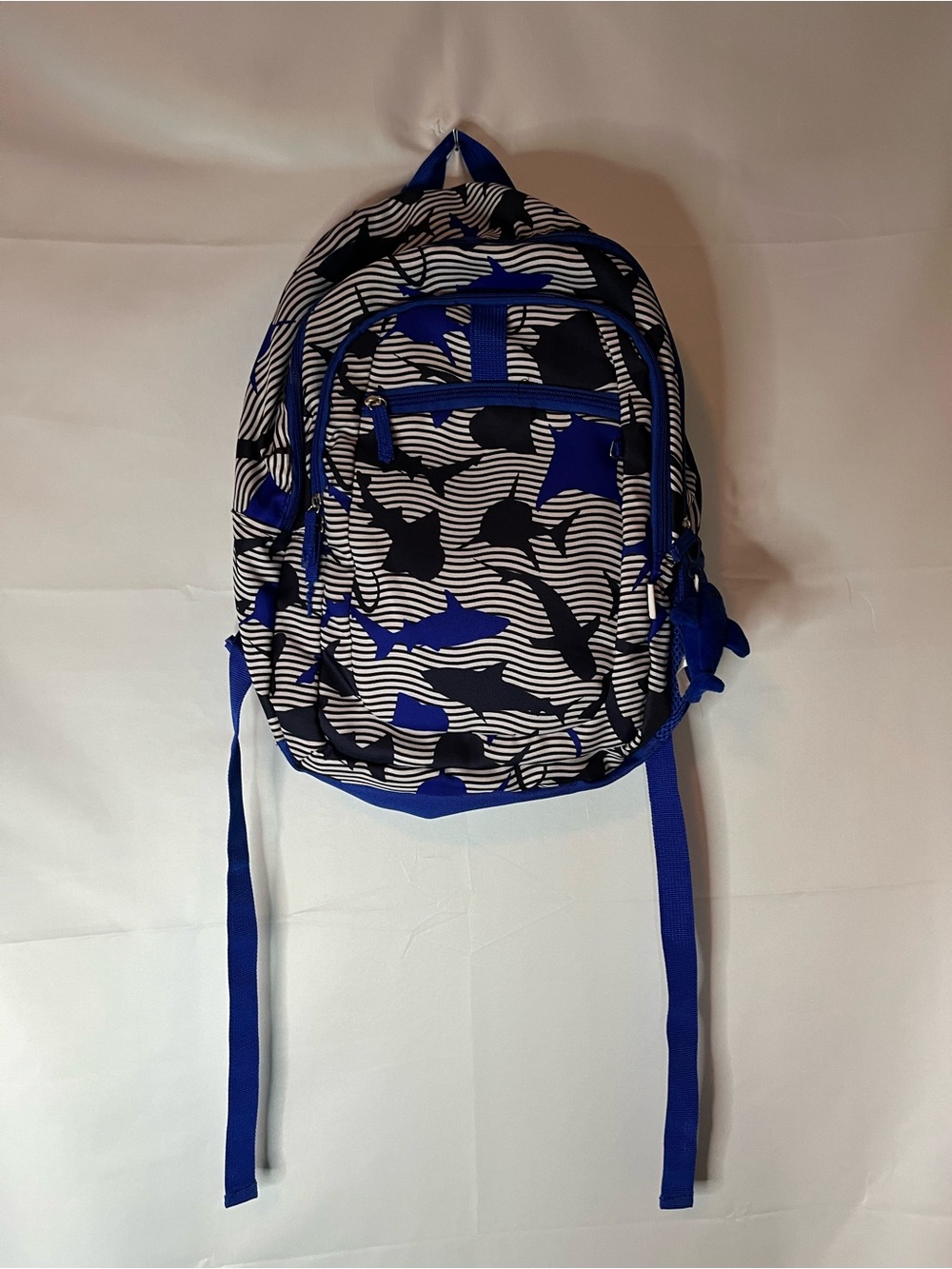 CRCKT kids shark print backpack with mini shark plush